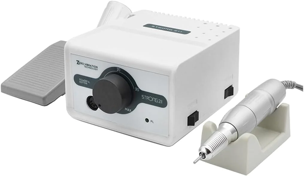 دستگاه سوهان برقی ناخن مدل Strong 211، مناسب برای ناخن های اکریلیک، حرفه ای، سرعت 35000 دور در دقیقه، به همراه هندپیس، مناسب برای مانیکور، پولیش، پدیکور