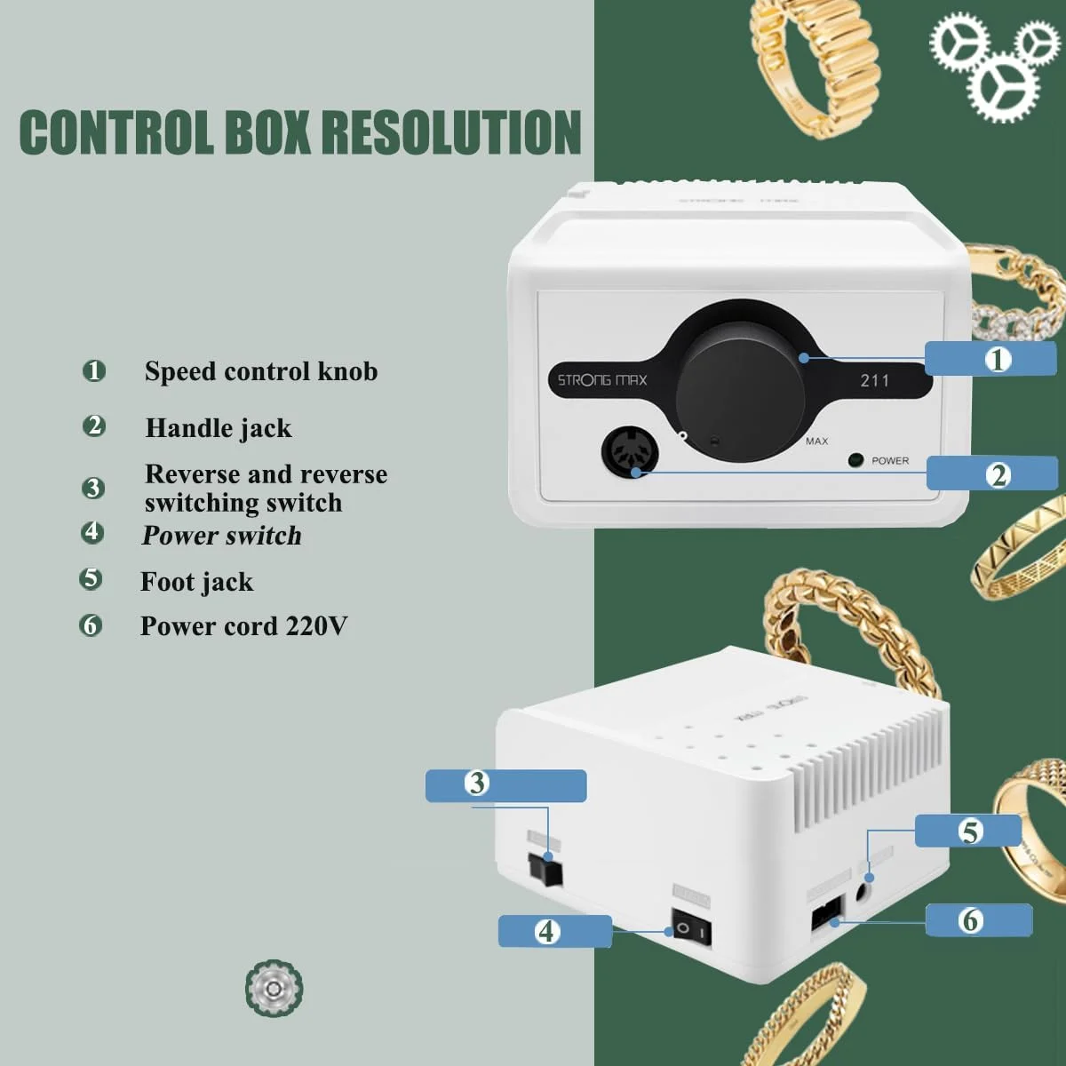 دستگاه سوهان برقی ناخن مدل Strong 211، مناسب برای ناخن های اکریلیک، حرفه ای، سرعت 35000 دور در دقیقه، به همراه هندپیس، مناسب برای مانیکور، پولیش، پدیکور دستگاه سوهان برقی ناخن مدل Strong 211، مناسب برای ناخن های اکریلیک، حرفه ای، سرعت 35000 دور در دقیقه، به همراه هندپیس، مناسب برای مانیکور، پولیش، پدیکور