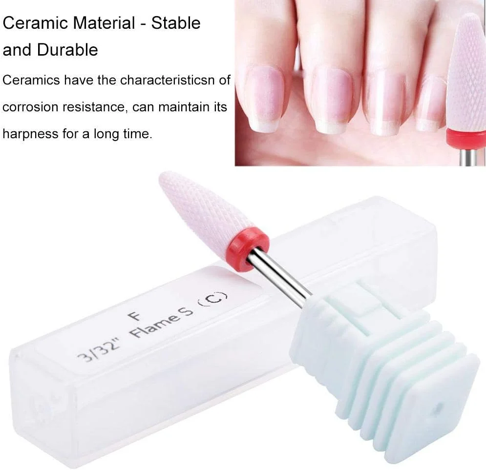 ست سر سوهان ناخن، سر سنگ زنی سوهان، 5 نوع سر سنگ زنی استوانه ای سرامیکی سوهان ناخن برای ابزارهای مانیکور پولیش ناخن (21ST)