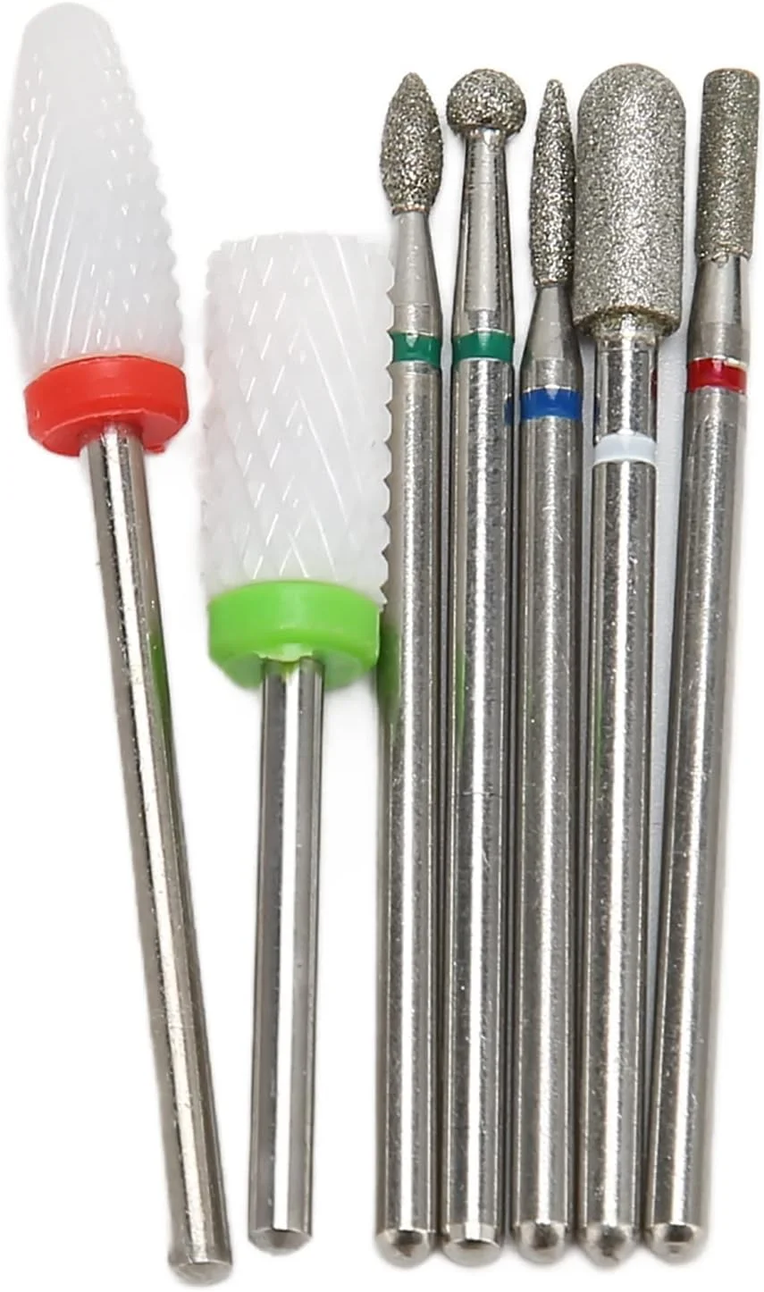 مجموعه ۷ عددی سر سوهان ناخن ZAIED، فایل ناخن برقی کوتیکول فولاد تنگستن و کیت سر سوهان ژل اکریلیک سرامیکی، مجموعه سر سنگ زنی ناخن فولاد تنگستن قابل حمل برای سالن خانگی