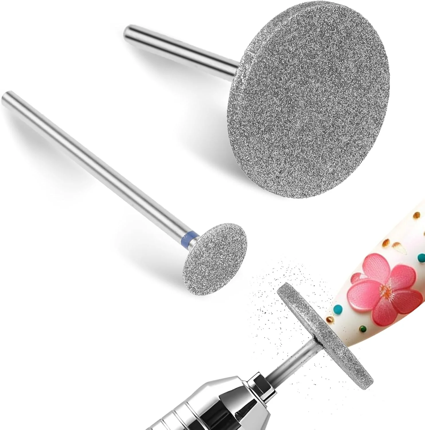 مجموعه 4 عددی دیسک سمباده ای سر دریلی ناخن، سری فلزی برقی سوهان پا، دیسک های سمباده ای جایگزین، ابزار مانیکور حذف پینه و پوست مرده پا مناسب برای مراقبت از پا و ناخن در سالن های آرایشی
