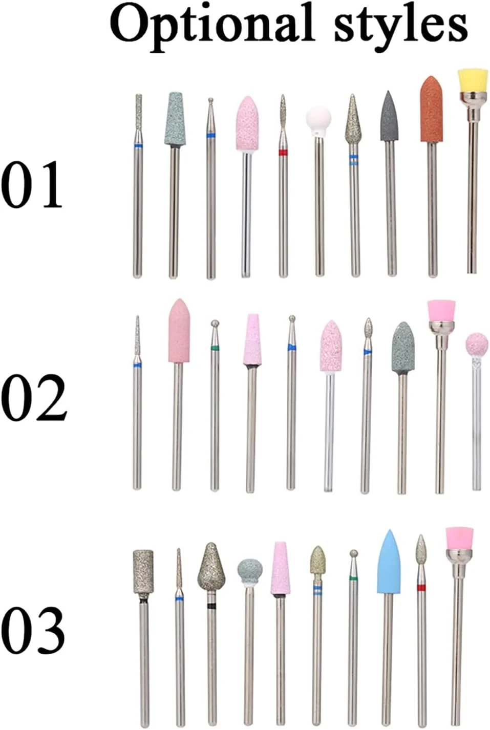 ست سر سوهان ناخن فولادی 10 عددی به همراه جعبه نگهداری، مناسب برای اکثر دستگاه های پولیش ناخن برقی