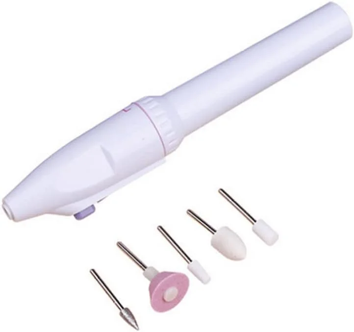 ست سوهان ناخن برقی حرفه ای مانیکور پدیکور، سیستم مینی دریل قابل حمل برای پولیش و فرم دادن ناخن، به همراه 5 سر سنگ زنی، 1 ست (باتری شامل نمی شود)