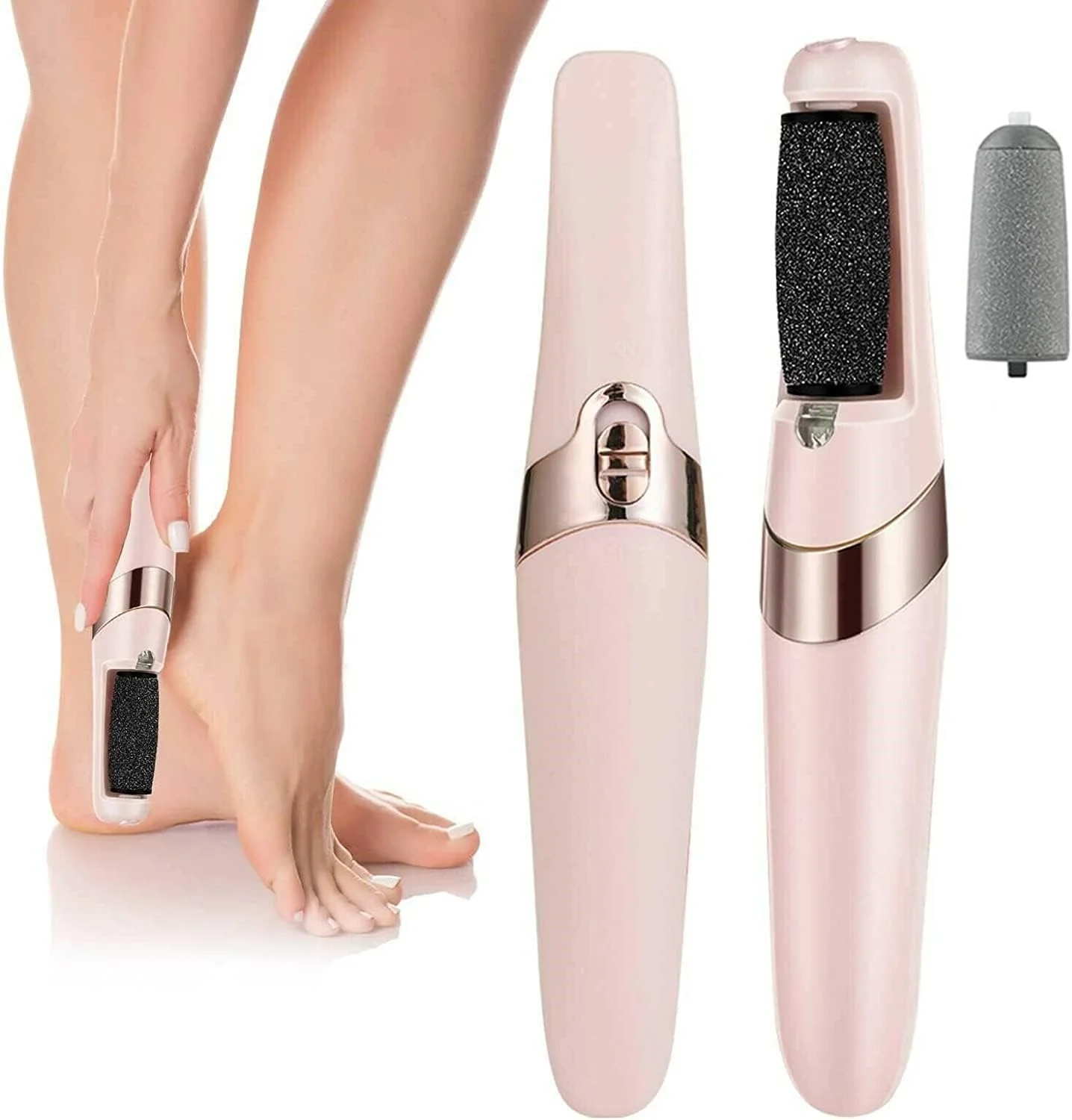 سوهان برقی پا برای از بین بردن پینه، پدی نرم کننده پا با فایل پا ضد آب قابل شارژ، ابزار مراقبت از پا، فایل پا مرطوب و خشک برای پوست مرده و پاشنه ترک خورده با 2 سری غلتکی و 2 سرعت
