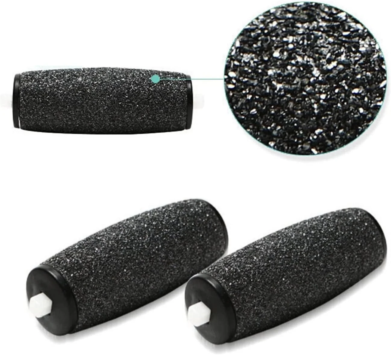 8 عدد سری غلتکی جایگزین سوهان پا، سری غلتکی یدکی زبر، پدیکور، لوازم جانبی حذف پوست سخت برای سوهان برقی پا