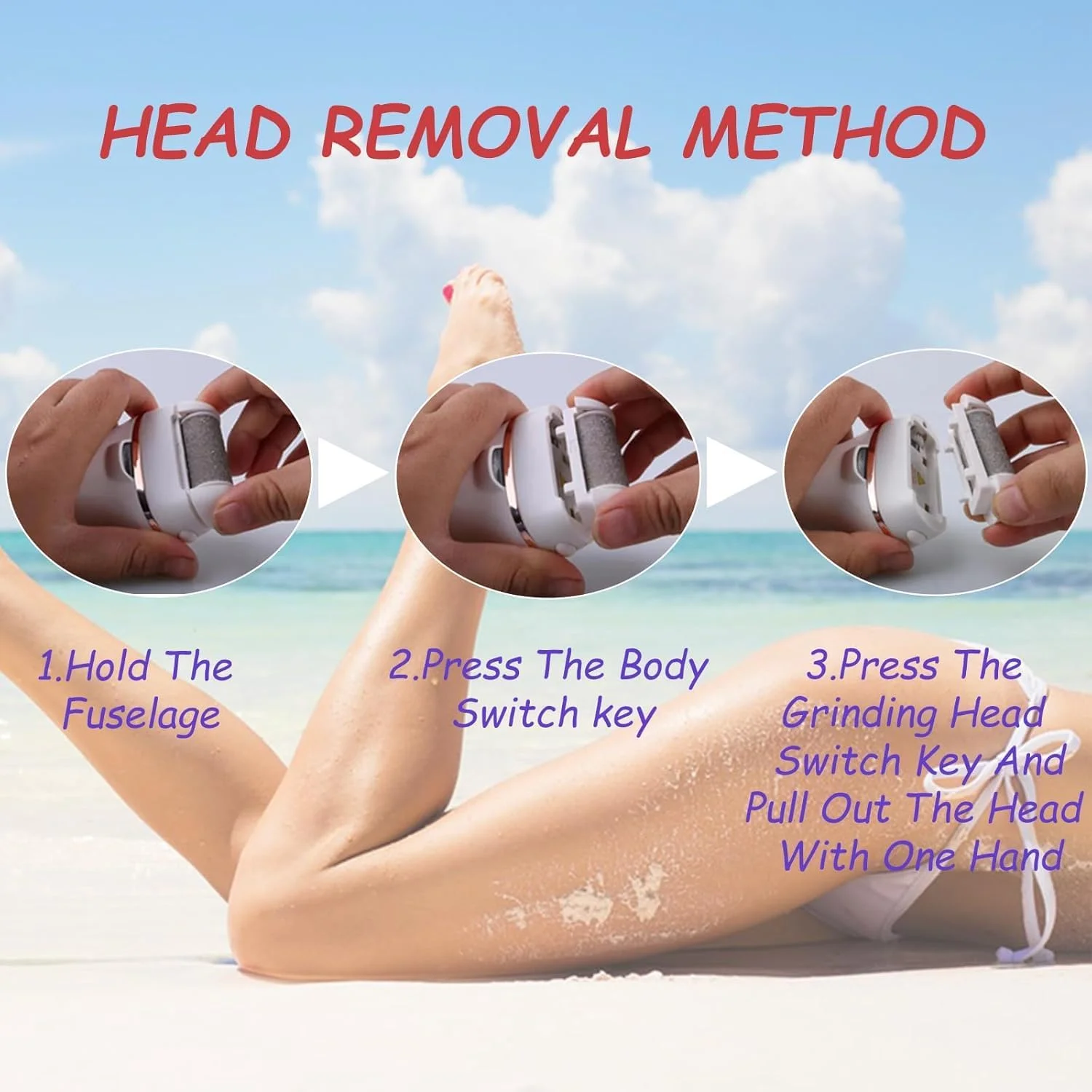 غلتک های پدیکور برای سوهان برقی پا، 3 غلتک جایگزین مختلف برای کیت پدیکور حذف پینه پا برای مراقبت از پا