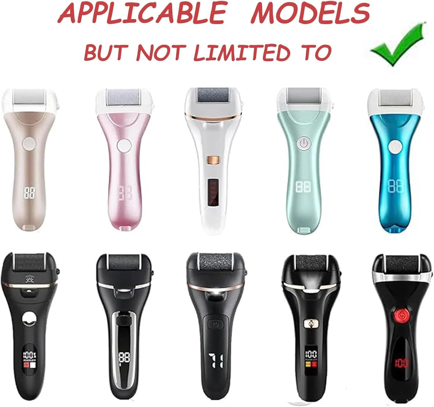 غلتک های پدیکور برای سوهان برقی پا، 3 غلتک جایگزین مختلف برای کیت پدیکور حذف پینه پا برای مراقبت از پا