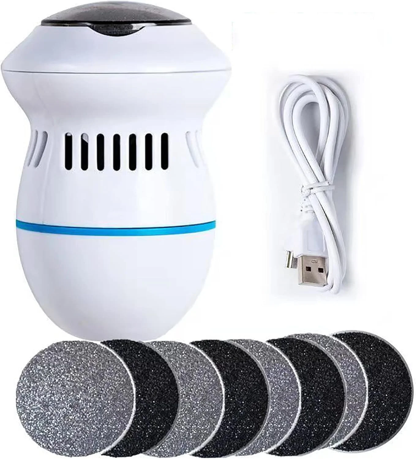 دستگاه سوهان برقی قابل حمل پا، مکش خلاء، از بین برنده پینه، ابزار مراقبت از پا با 8 سری غلتکی و 2 سرعت