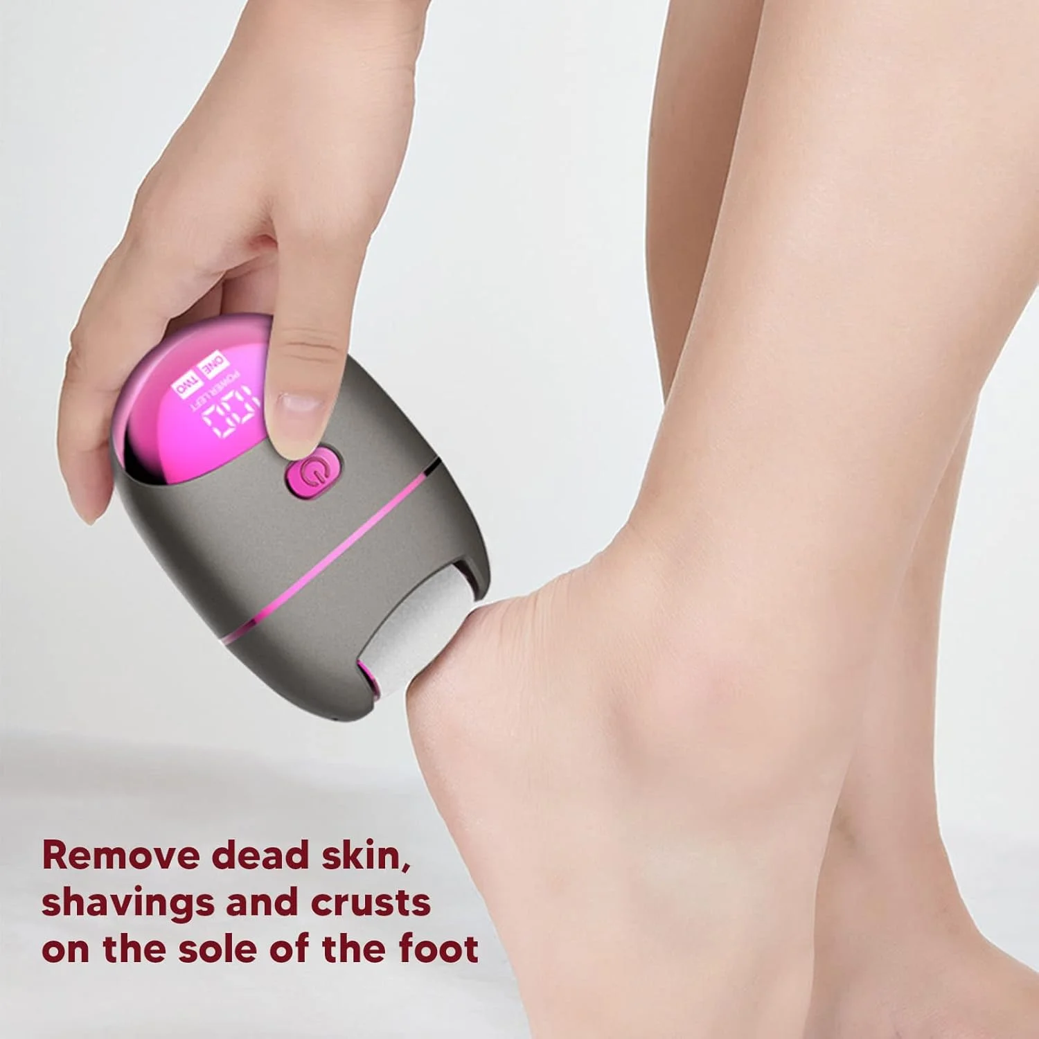 سوهان برقی پا برای از بین بردن پینه، ابزار پدیکور شارژی، کیت مراقبت از پا، از بین برنده پینه با 3 سری غلتکی، نشانگر باتری 2 سرعته برای از بین بردن پوست های مرده