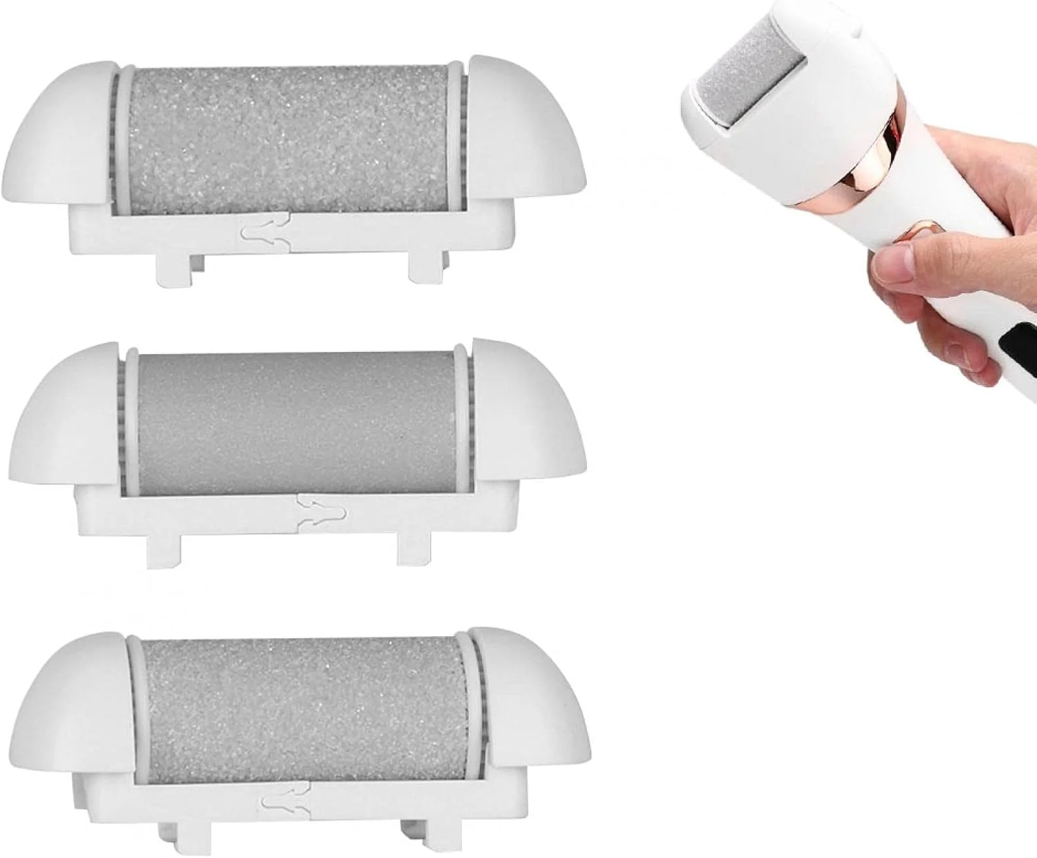 ابزار پدیکور برقی با سر سنگ زنی، سوهان پا برای از بین بردن پوست مرده و پینه از پا، ابزار حرفه ای و قابل تنظیم مراقبت از پا (3 سر سنگ زنی اصلی)