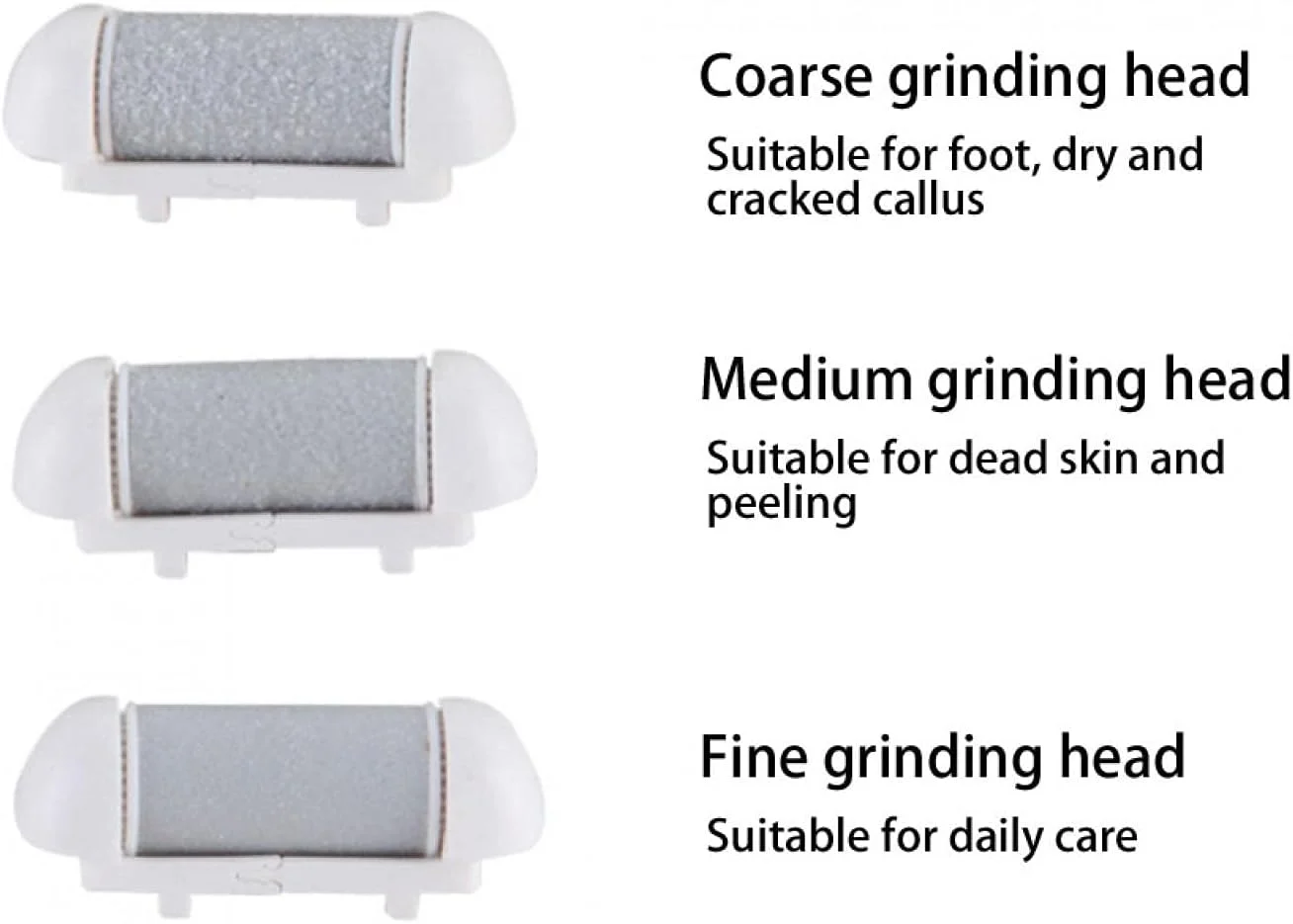 ابزار پدیکور برقی با سر سنگ زنی، سوهان پا برای از بین بردن پوست مرده و پینه از پا، ابزار حرفه ای و قابل تنظیم مراقبت از پا (3 سر سنگ زنی اصلی)