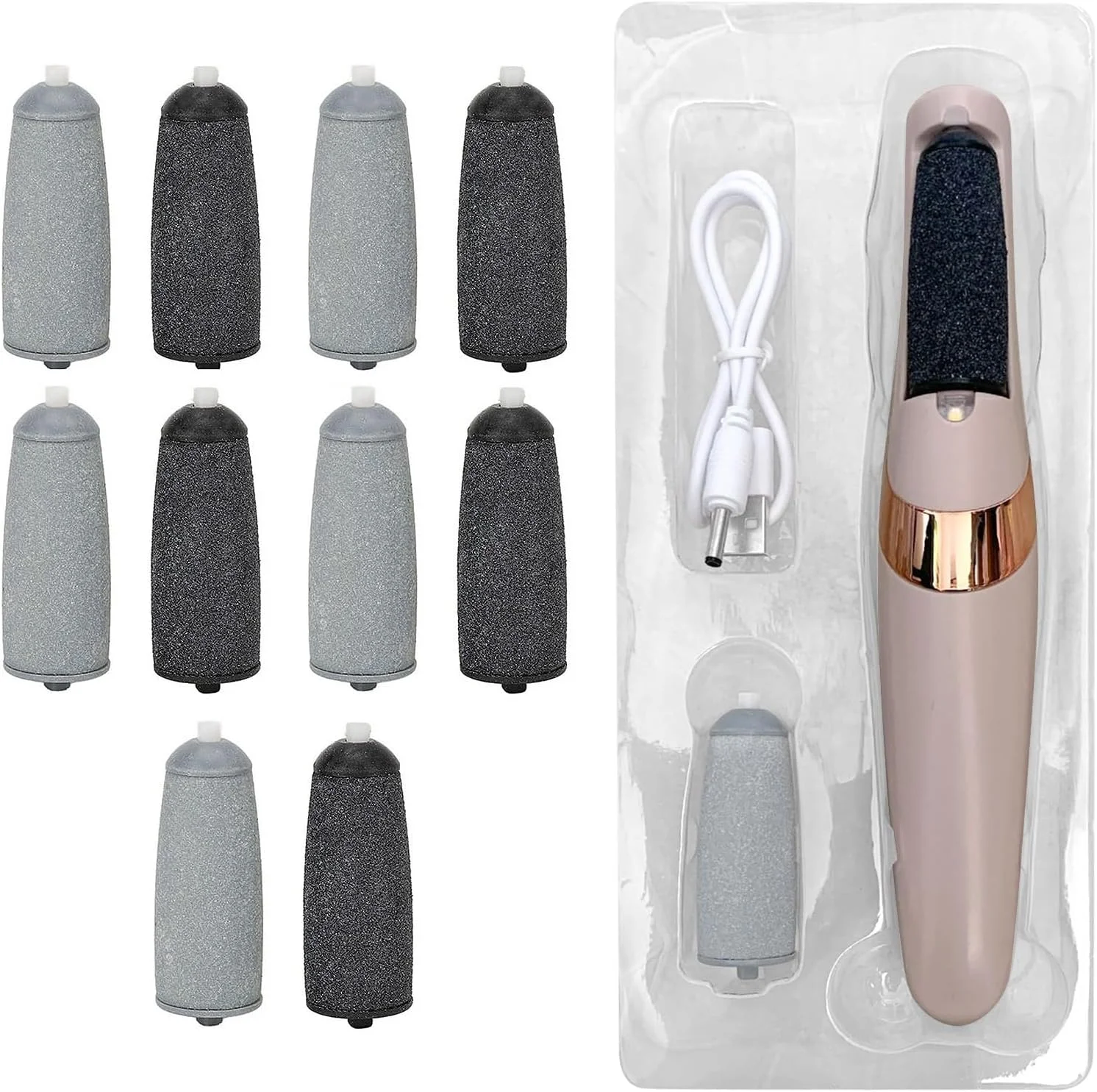 سر یدکی دستگاه سوهان برقی پا Zerone، بسته 10 عددی، سری غلتکی زبر و نرم، لوازم جانبی برای مراقبت شخصی و از بین بردن پینه پا