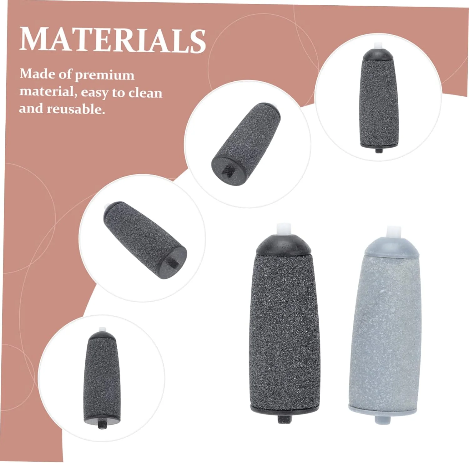 6 عدد سری یدکی سوهان پا، لوازم جانبی لاک ناخن، ابزار ناخن، ابزار لاک ناخن، غلتک سوهان برقی پا، سری یدکی سوهان پا، سوهان ناخن، ابزار پلاستیکی مراقبت از پا