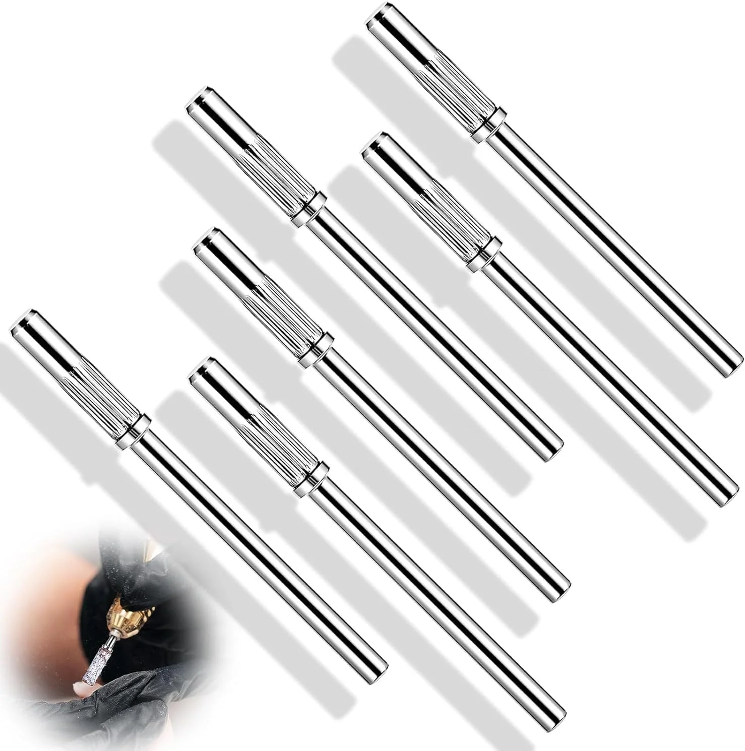 ست ۵ عددی سری سوهان ناخن، سری های حرفه ای استیل ضد زنگ، مته برقی کوتیکول، سوهان پولیش و سرهای سنگ زنی برای مانیکور، پدیکور، مراقبت از ناخن، ناخن های اکریلیک و ژل