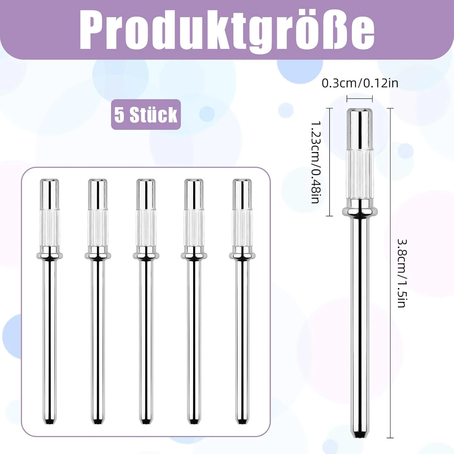 ست ۵ عددی سری سوهان ناخن، سری های حرفه ای استیل ضد زنگ، مته برقی کوتیکول، سوهان پولیش و سرهای سنگ زنی برای مانیکور، پدیکور، مراقبت از ناخن، ناخن های اکریلیک و ژل