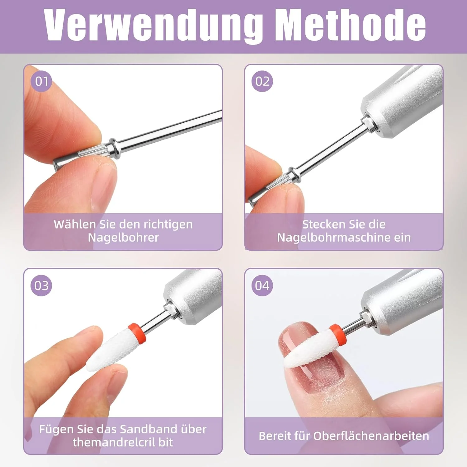 ست ۵ عددی سری سوهان ناخن، سری های حرفه ای استیل ضد زنگ، مته برقی کوتیکول، سوهان پولیش و سرهای سنگ زنی برای مانیکور، پدیکور، مراقبت از ناخن، ناخن های اکریلیک و ژل
