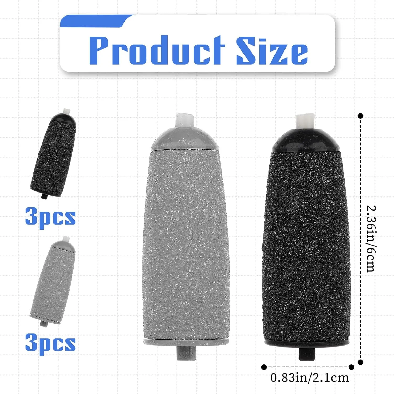 6 عدد سری یدکی پدیکور، غلتک های سوهان ابزار برقی، سری غلتکی یدکی زبر، ابزار سوهان پدیکور، مراقبت از پا برای مردان و زنان، از بین برنده پینه