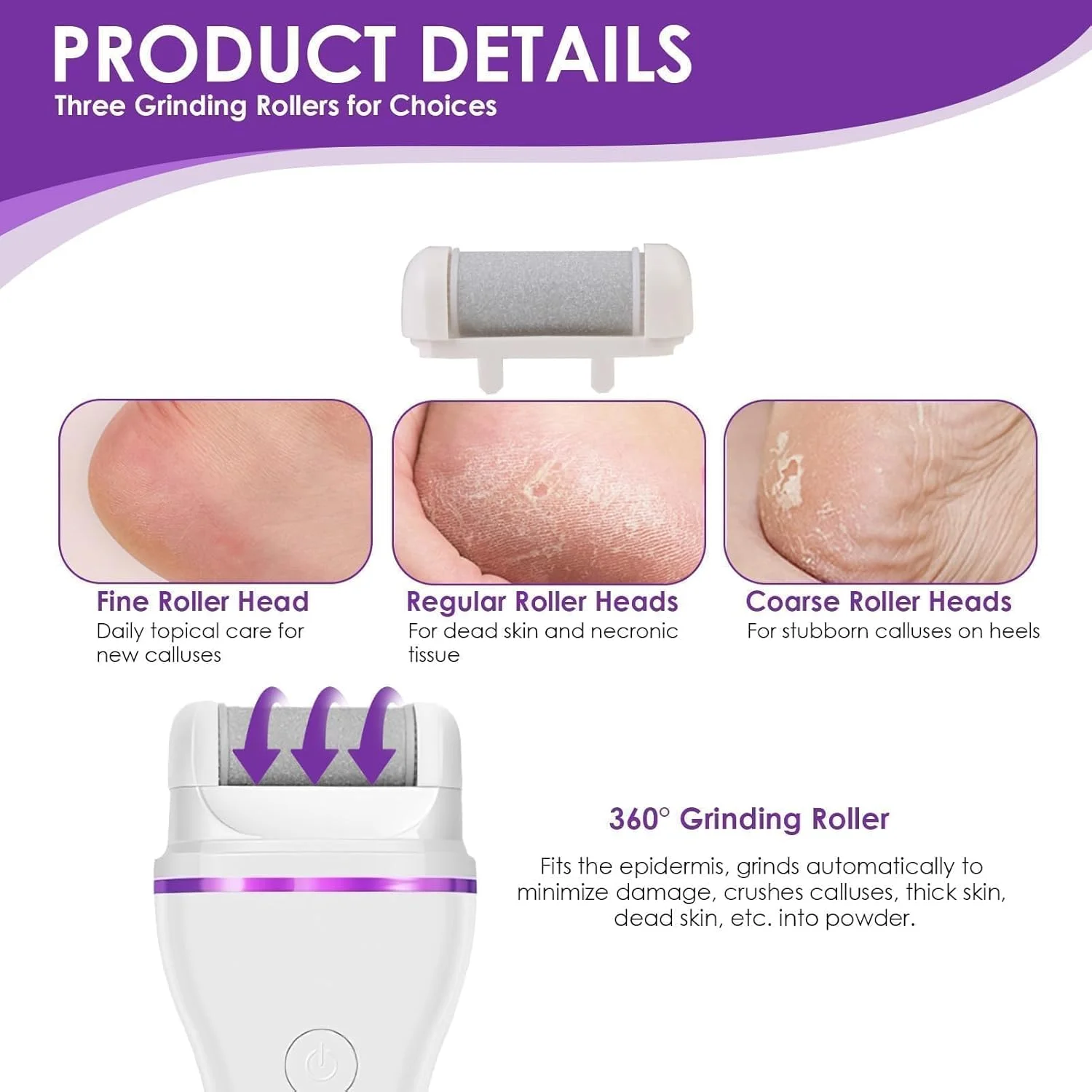 سوهان برقی پا برای از بین بردن پینه و پوست سخت، سنگ پا با نمایشگر LED، مجموعه پدیکور اسکرابر با 3 سری غلتکی برای از بین بردن پوست های خشک و مرده، مراقبت از پا، سفید، هدیه معلم سوهان برقی پا برای از بین بردن پینه و پوست سخت، سنگ پا با نمایشگر LED، مجموعه پدیکور اسکرابر با 3 سری غلتکی برای از بین بردن پوست های خشک و مرده، مراقبت از پا، سفید، هدیه معلم