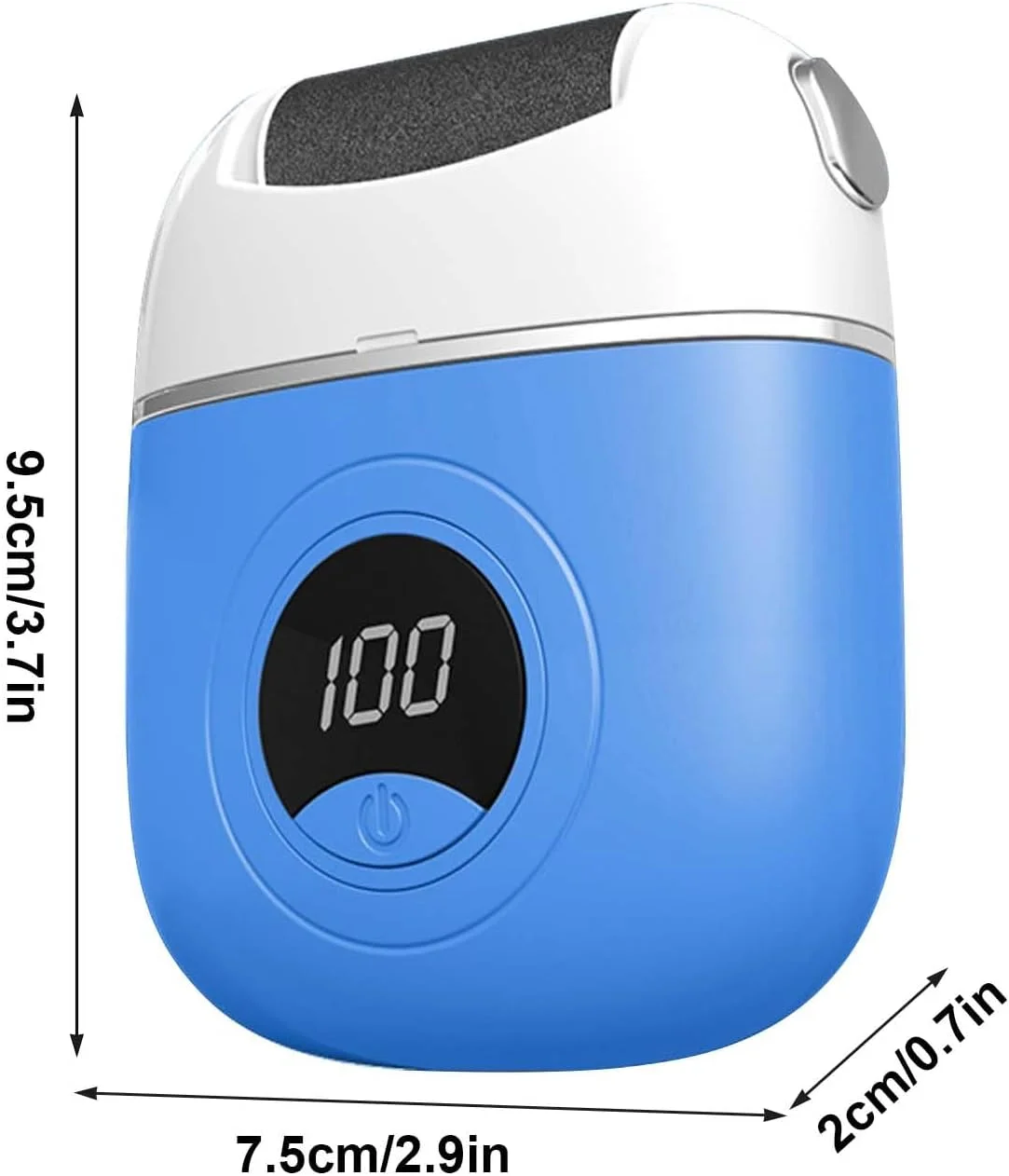 سوهان برقی پا، سوهان برقی پا با 3 غلتک تعویضی، ابزار مراقبت از پا با سه تنظیمات، سر سنگ زنی برای انگشتان پا، پاشنه پا، کنار پا و کف پا