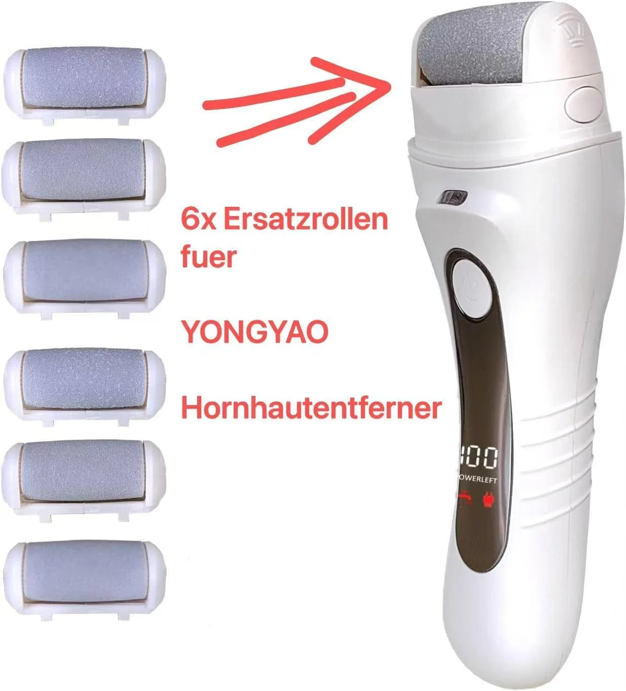 بسته 6 عددی سری یدکی غلتکی برای دستگاه سوهان پدیکور برقی YONGYAO، شامل 2 عدد زبر، 2 عدد متوسط و 2 عدد نرم