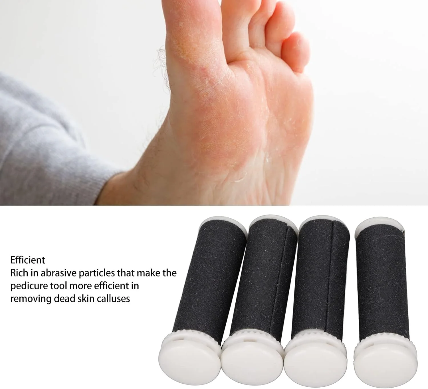 غلتک جایگزین Ejoyous برای ابزار پدیکور برقی پا، بسته 4 عددی، ابزار سنگ پا، سری غلتکی جایگزین Micro Pedi برای از بین بردن پینه