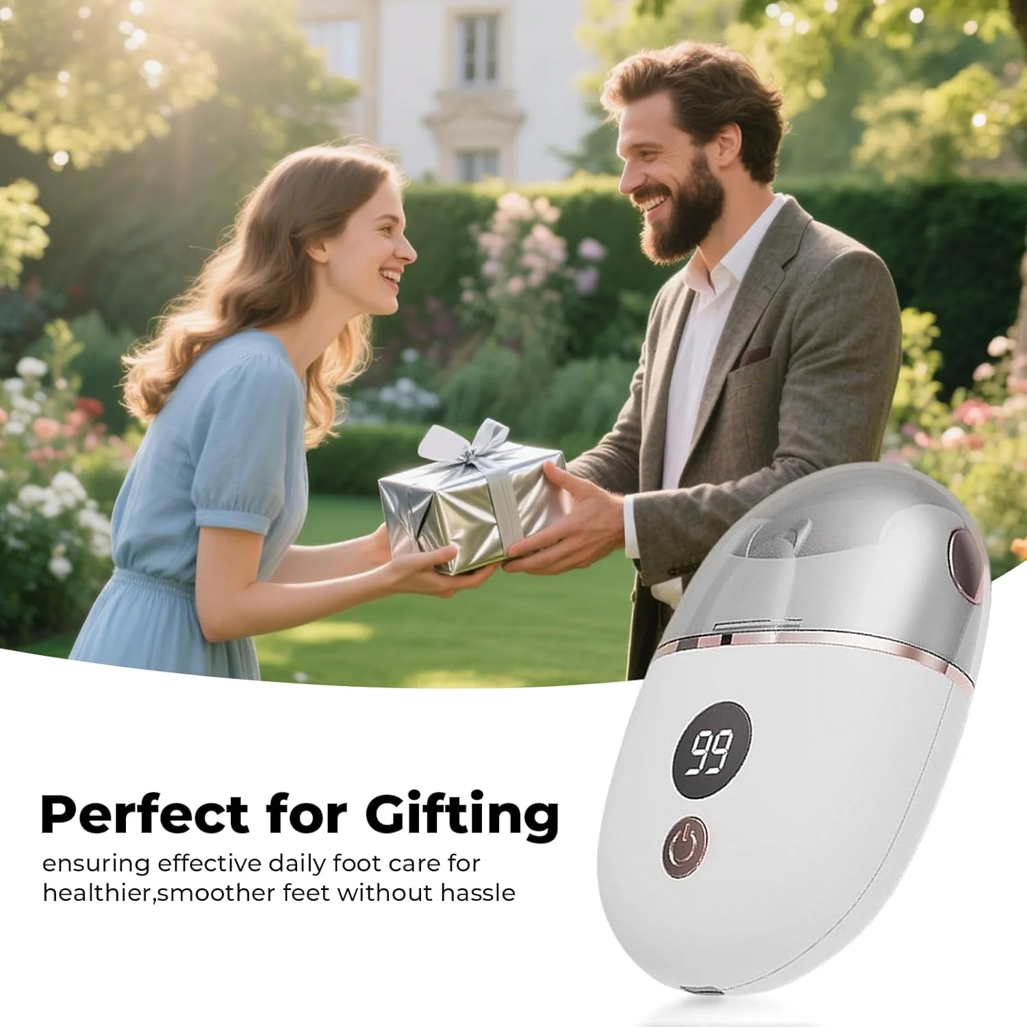 سوهان برقی پا - دستگاه سوهان برقی از بین برنده پینه پا، دستگاه شارژی با 3 سری، نمایشگر باتری ابزار حرفه ای پدیکور برای پوست های مرده و خشک و پاشنه های ترک خورده