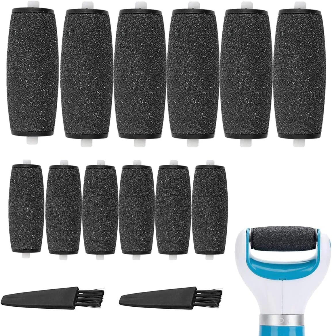 ۱۲ عدد سری یدکی زبر برای سوهان برقی پا، سری غلتکی جایگزین، با کریستال های الماس، از بین برنده پینه و پوست مرده