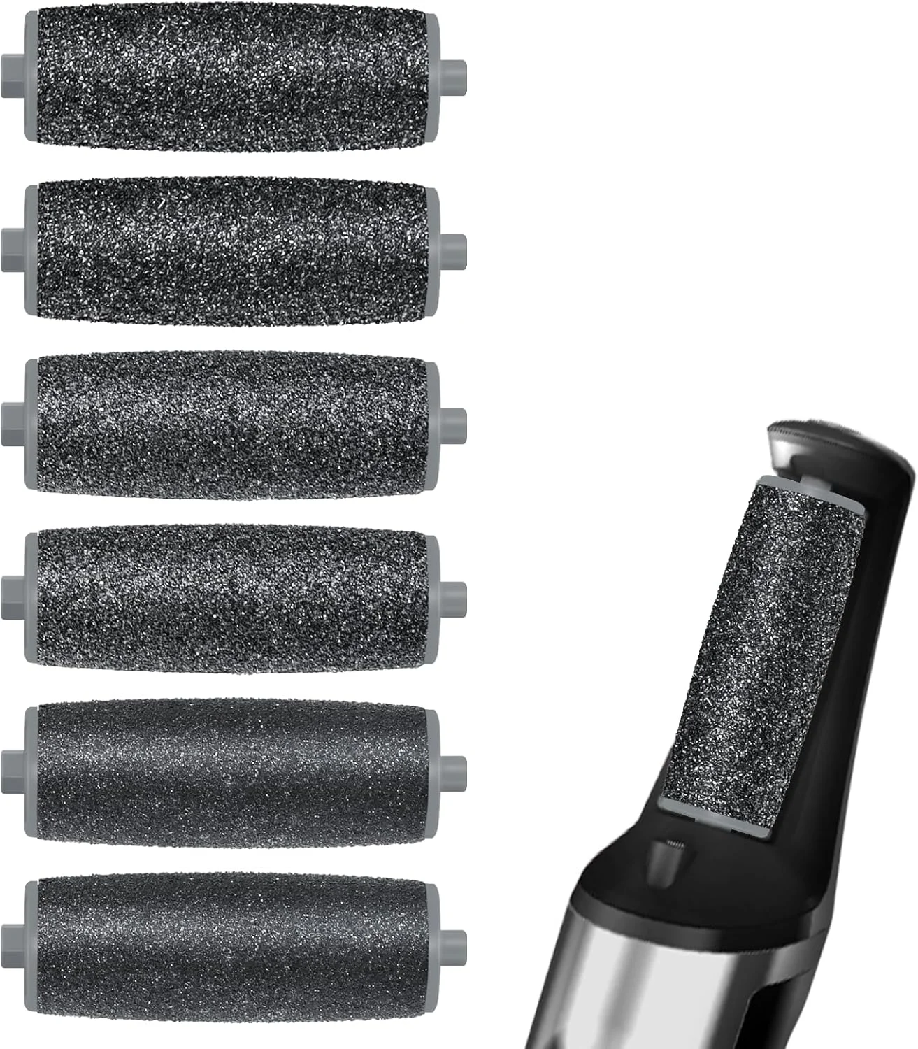 غلتک های یدکی برای سوهان برقی پا، سرهای جایگزین پدیکور - 2 زبر خیلی زیاد، 2 معمولی، 2 غلتک ظریف برای ابزارهای از بین بردن پینه