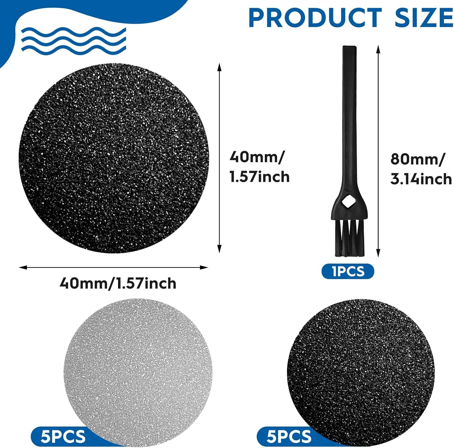 بسته 10 عددی سری سنگ پای برقی، سری های جایگزین برای سوهان برقی پا، ابزار مراقبت از پا با سری سنگ پای جایگزین، سری های دستگاه پینه بردار، برای مراقبت از پا، پوست های مرده و سخت به همراه برس