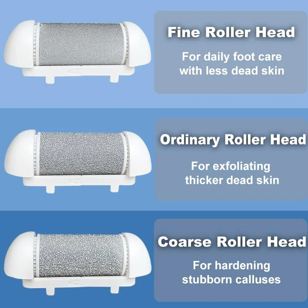سری یدکی غلتکی سنباده پا در 3 سایز، سری های سفید برقی سوهان پا، ابزار مراقبت از پا برای پینه های ترک خورده، از بین برنده پوست مرده