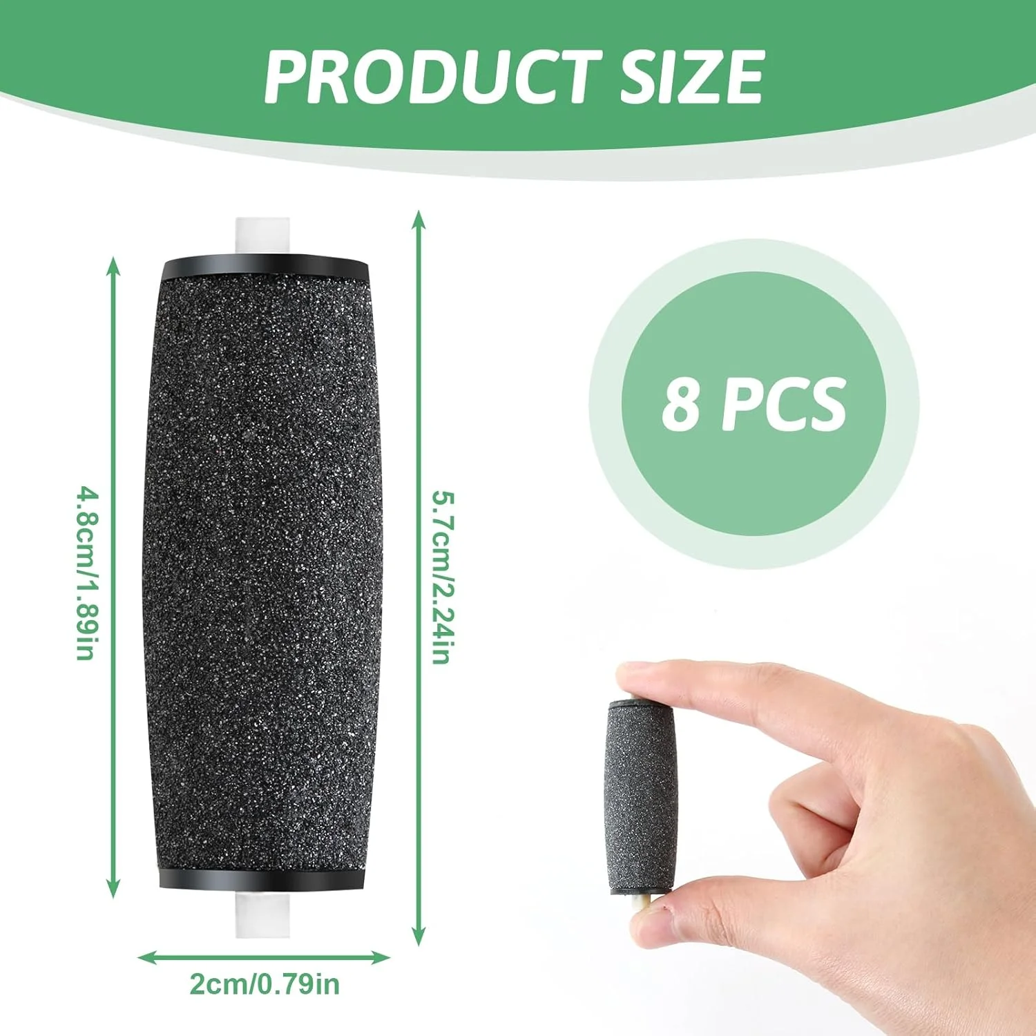 ۸ عدد سری یدکی سوهان برقی پا، سنگ پا برای پدیکور پا، از بین برنده پوست سخت، سرهای غلتکی سازگار با سوهان پا، مشکی ۸ عدد سری یدکی سوهان برقی پا، سنگ پا برای پدیکور پا، از بین برنده پوست سخت، سرهای غلتکی سازگار با سوهان پا، مشکی