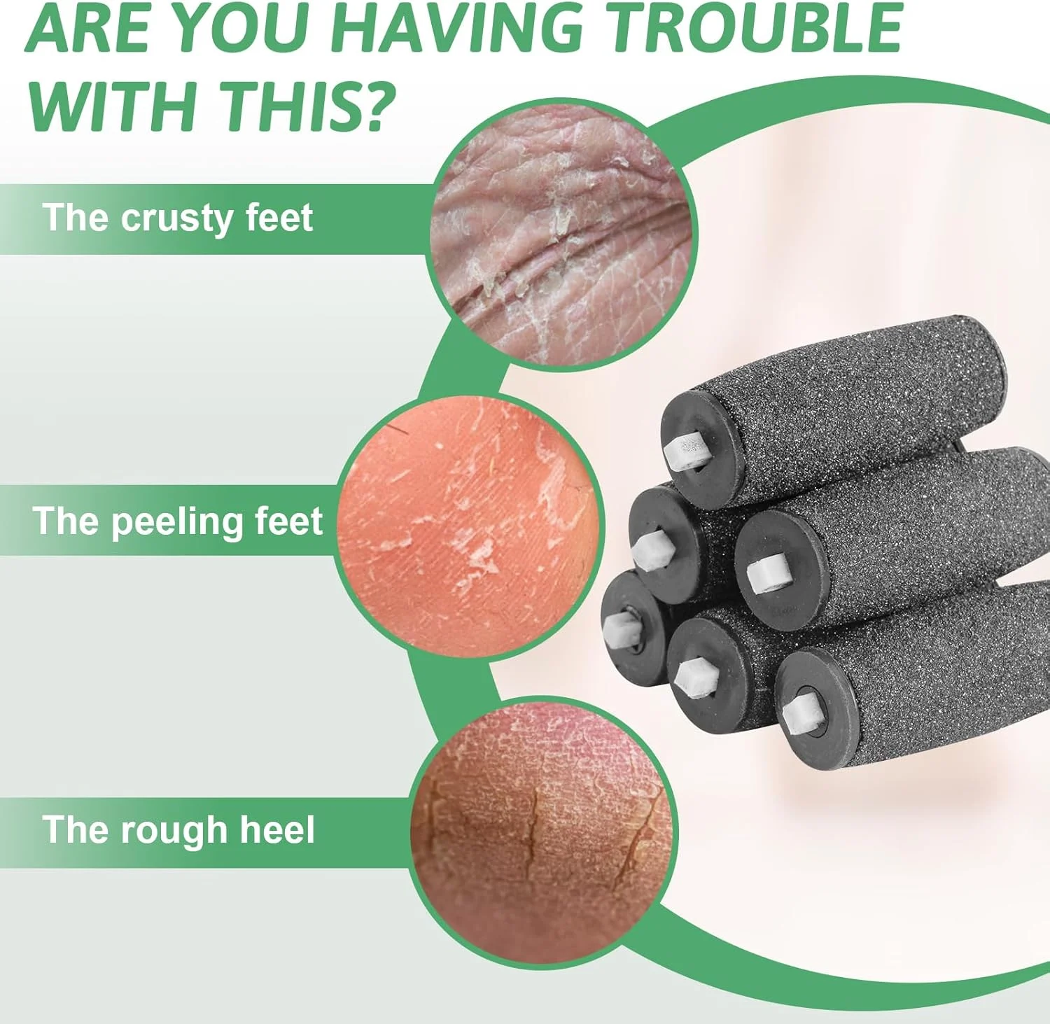 ۸ عدد سری یدکی سوهان برقی پا، سنگ پا برای پدیکور پا، از بین برنده پوست سخت، سرهای غلتکی سازگار با سوهان پا، مشکی ۸ عدد سری یدکی سوهان برقی پا، سنگ پا برای پدیکور پا، از بین برنده پوست سخت، سرهای غلتکی سازگار با سوهان پا، مشکی