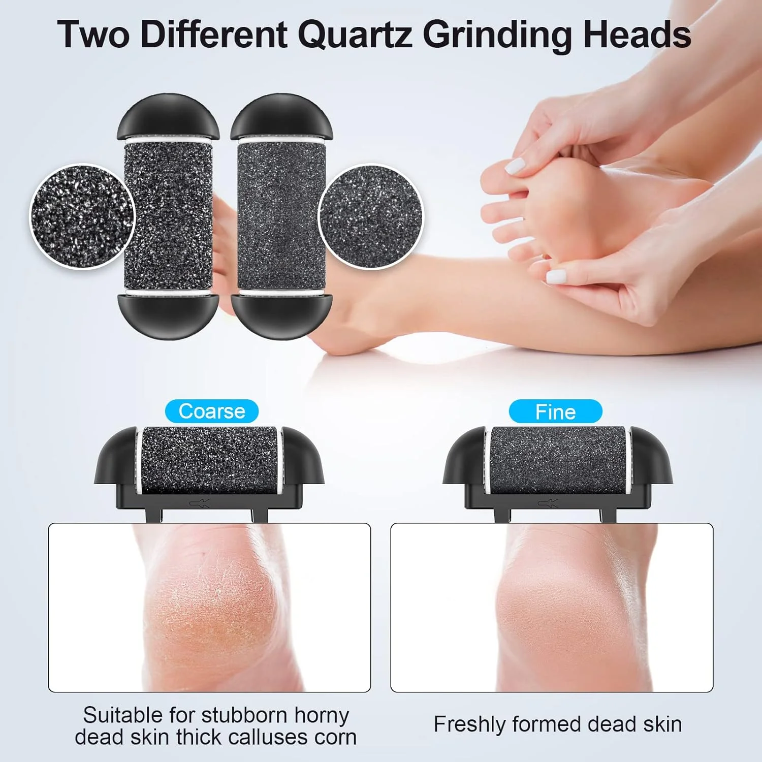 مجموعه 6 عددی سری یدکی غلتکی AdamPark برای دستگاه از بین برنده پینه پا، کیت پدیکور، غلتک های یدکی شامل 4 عدد زبر معمولی و 2 عدد زبر ظریف برای سوهان برقی پا (مشکی)