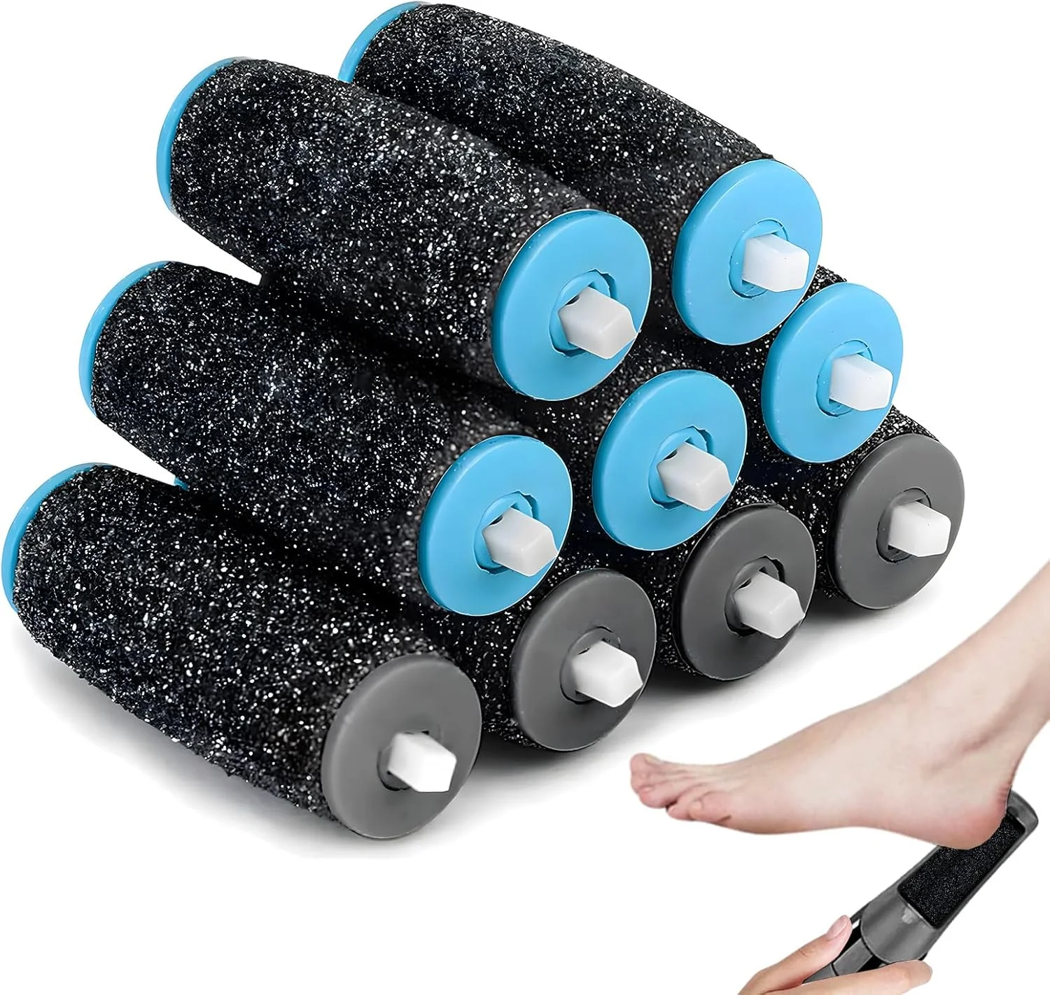 سری یدکی سوهان برقی پا 9 عددی مناسب برای Scholl Velvet Smooth، غلتک یدکی سوهان پا، سری غلتکی یدکی برای از بین بردن پوست سفت