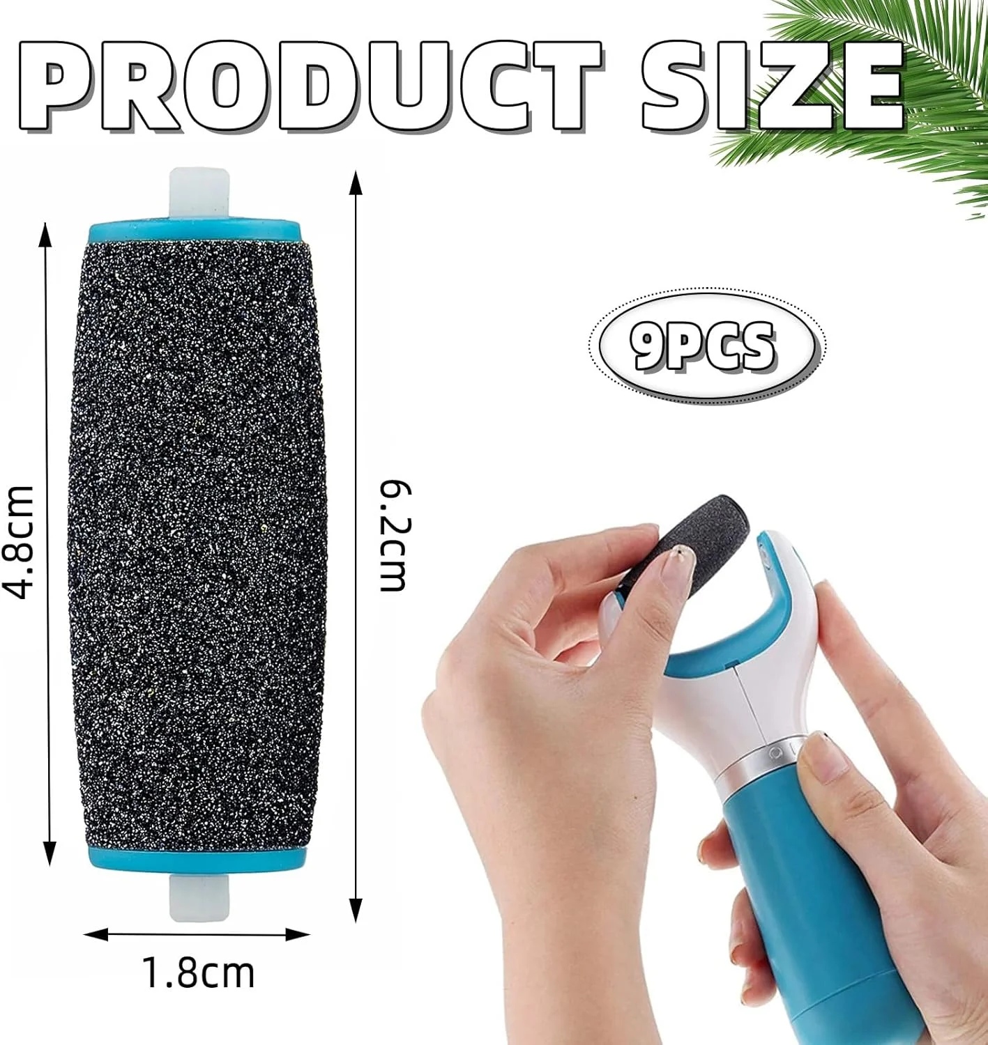 سری یدکی سوهان برقی پا 9 عددی مناسب برای Scholl Velvet Smooth، غلتک یدکی سوهان پا، سری غلتکی یدکی برای از بین بردن پوست سفت سری یدکی سوهان برقی پا 9 عددی مناسب برای Scholl Velvet Smooth، غلتک یدکی سوهان پا، سری غلتکی یدکی برای از بین بردن پوست سفت