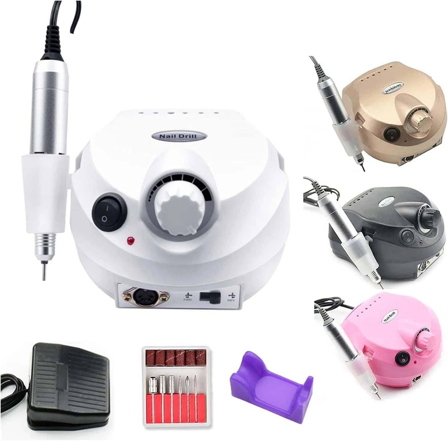 دستگاه سوهان برقی ناخن تمکین با سرعت 35000 دور در دقیقه، ست مانیکور و پدیکور، ابزار سوهان ناخن، کیت ابزار طراحی ناخن مناسب برای ناخن های طبیعی و ژلیش