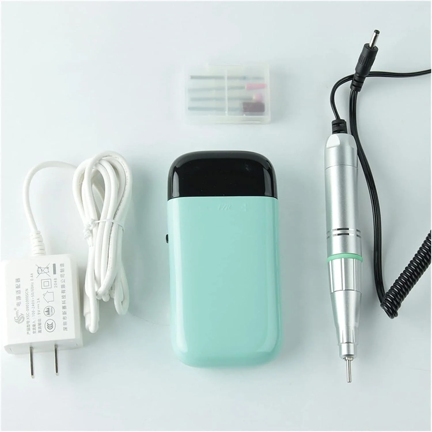 دستگاه سوهان برقی ناخن قابل حمل، کیت ابزار پولیش ناخن ژلی، مناسب مانیکور و پدیکور، ست سوهان برقی قابل شارژ (رنگ: فیروزه ای)