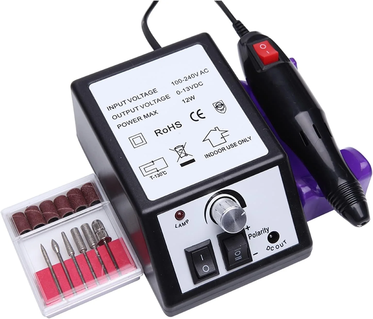 دستگاه مانیکور برقی ناخن تمکین 20000 دور در دقیقه، پولیشر برقی ناخن ژلی، کاتر فرز برای مانیکور پدیکور، ست ابزار فایل ناخن برقی قابل حمل