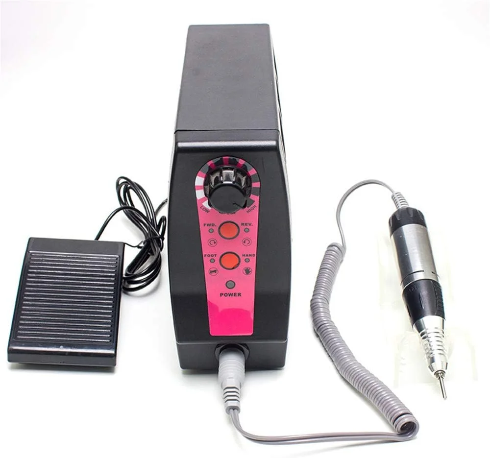 ست سوهان برقی ناخن TEmkin، ست مانیکور و پدیکور برقی برای ناخن های اکریلیک و ژلی، دستگاه سنباده آسیاب کلاسیک حرفه ای 35000 دور در دقیقه