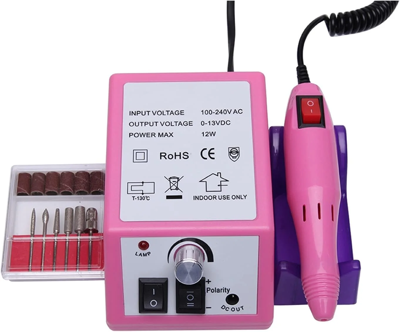 دستگاه سوهان ناخن ZAIED 20000 دور در دقیقه، دستگاه برقی سوهان ناخن، پولیشر هنر ناخن ژلی، فرز برای مانیکور پدیکور، ست ابزار سوهان برقی ناخن (رنگ: صورتی)