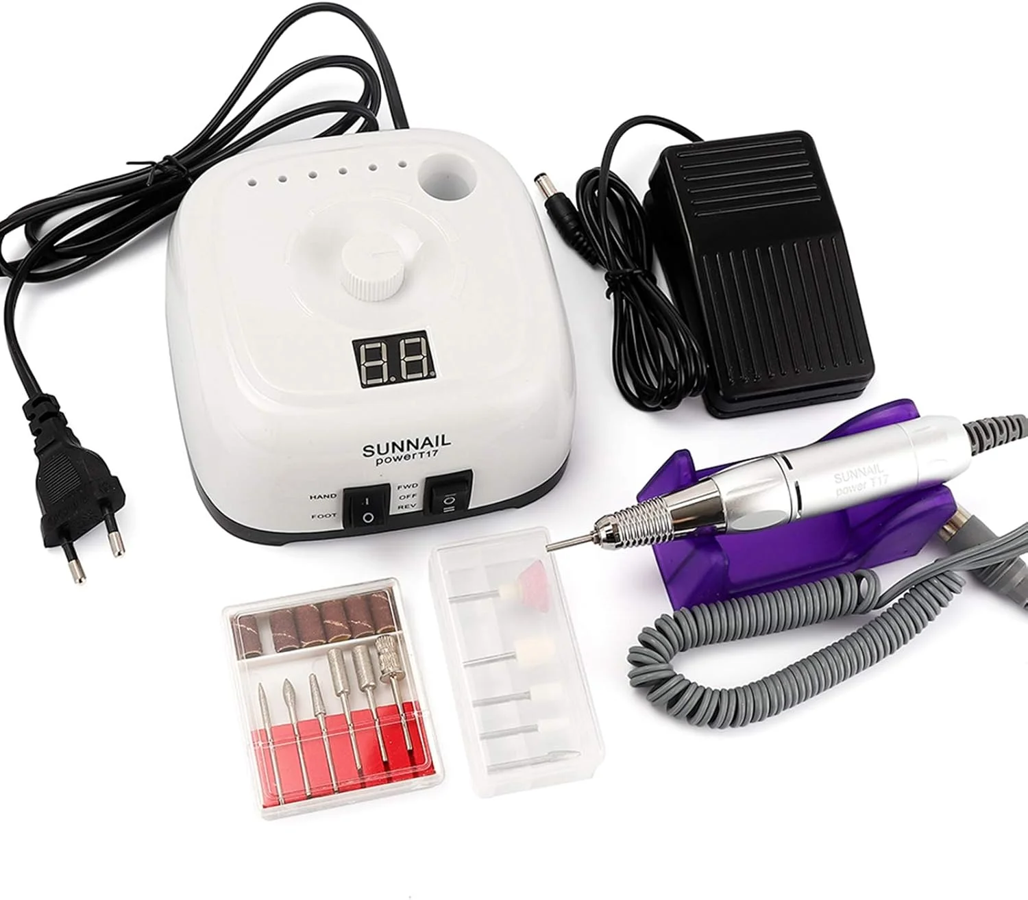 دستگاه سوهان برقی ناخن ZAIED با سرعت 35000 دور در دقیقه، کیت مانیکور و پدیکور، ست سر سوهان برقی، ابزار کوتیکول با نمایشگر LED و 6 سری و 6 نوار سمباده، مناسب برای ناخن های اکریلیک و ژلیش