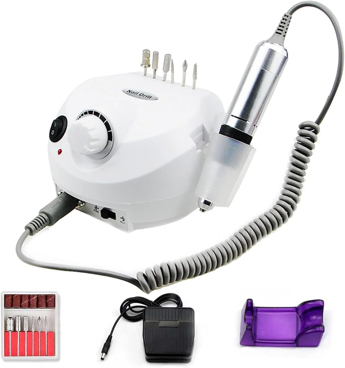 ست مراقبت از ناخن - سوهان برقی ناخن 35000 دور در دقیقه، دستگاه مانیکور حرفه ای، ست فرز برش، دسته فلزی، لوازم جانبی ابزار ناخن برای سالن ناخن (رنگ: مشکی) ست مراقبت از ناخن - سوهان برقی ناخن 35000 دور در دقیقه، دستگاه مانیکور حرفه ای، ست فرز برش، دسته فلزی، لوازم جانبی ابزار ناخن برای سالن ناخن (رنگ: مشکی)