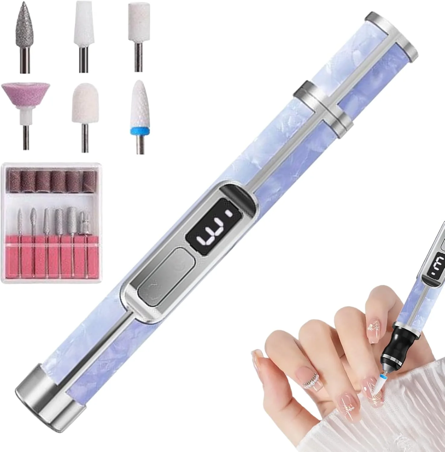 سوهان ناخن برقی | کیت سوهان مانیکور با 3 سرعت | دریل ناخن قابل شارژ برای از بین بردن پینه پا و ناخن ضخیم، مناسب برای مبتدیان، استفاده در خانه و سالن، آقایان و بانوان