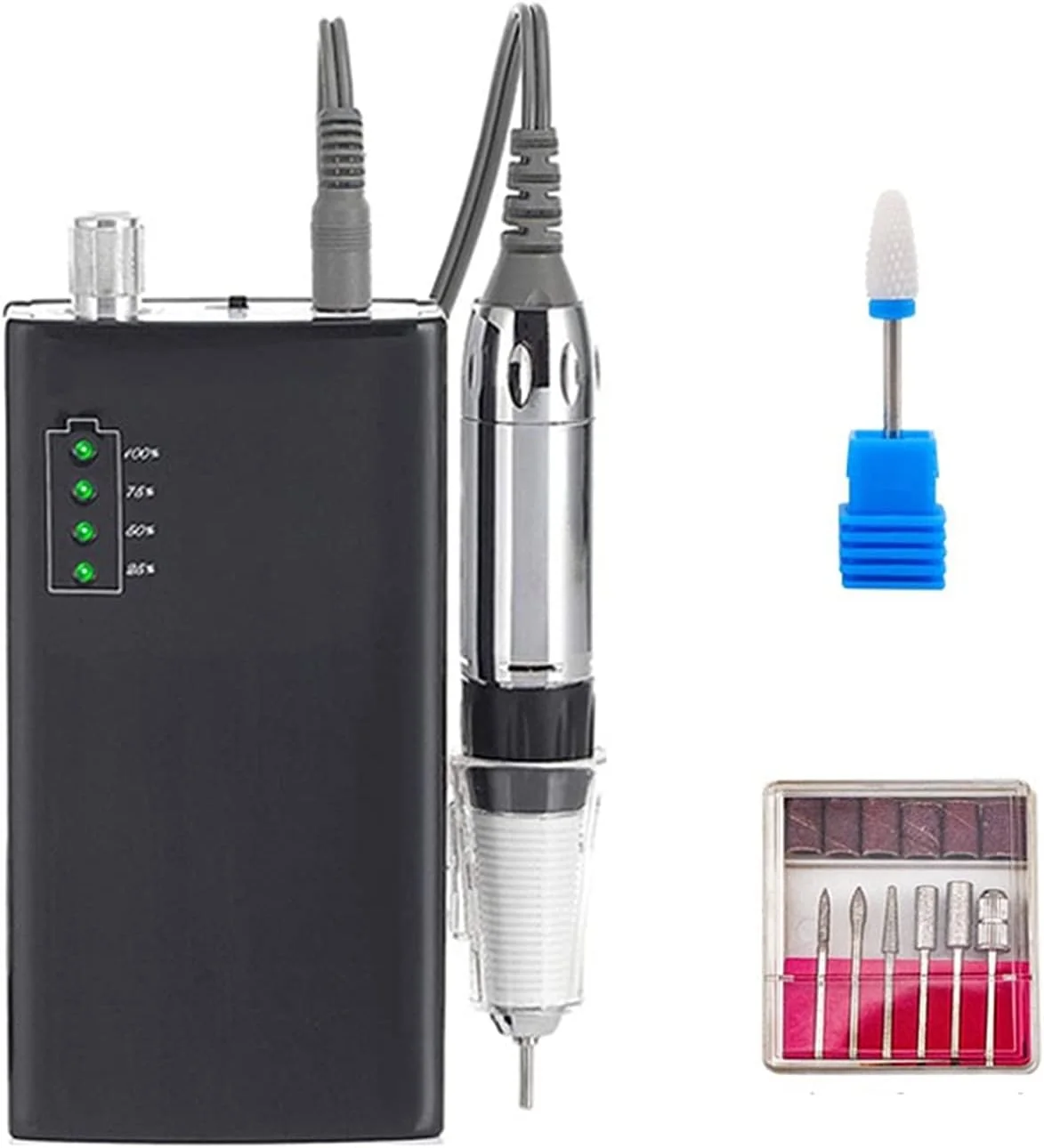 دستگاه سوهان برقی ناخن ZAIED با سرعت 30000 دور در دقیقه، بی سیم، قابل حمل، شارژی، مناسب مانیکور و پدیکور، قابل استفاده در سالن و منزل، مناسب برای ناخن های طبیعی و ژلیش