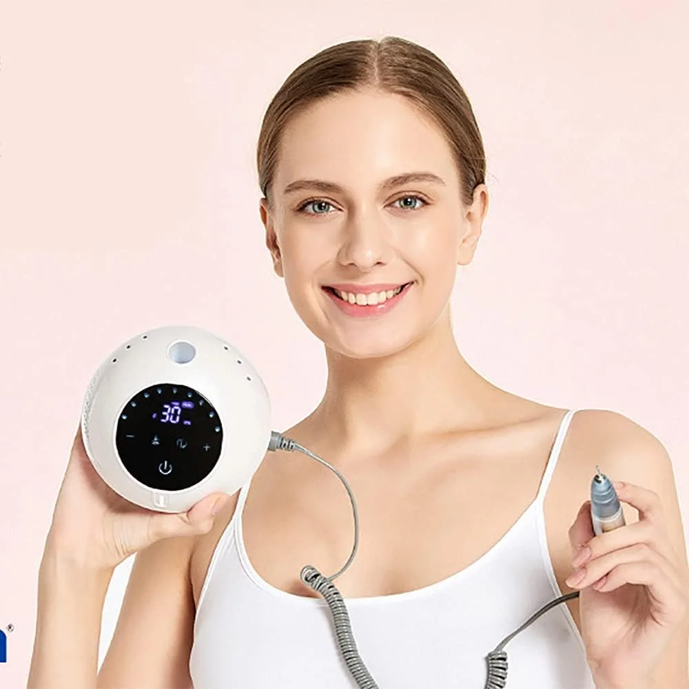 دستگاه سوهان برقی ناخن، حرفه ای 30000 دور در دقیقه، کیت مانیکور پدیکور، کیت پولیش ناخن با کنترل پدال پا و صفحه نمایش HD، زرد