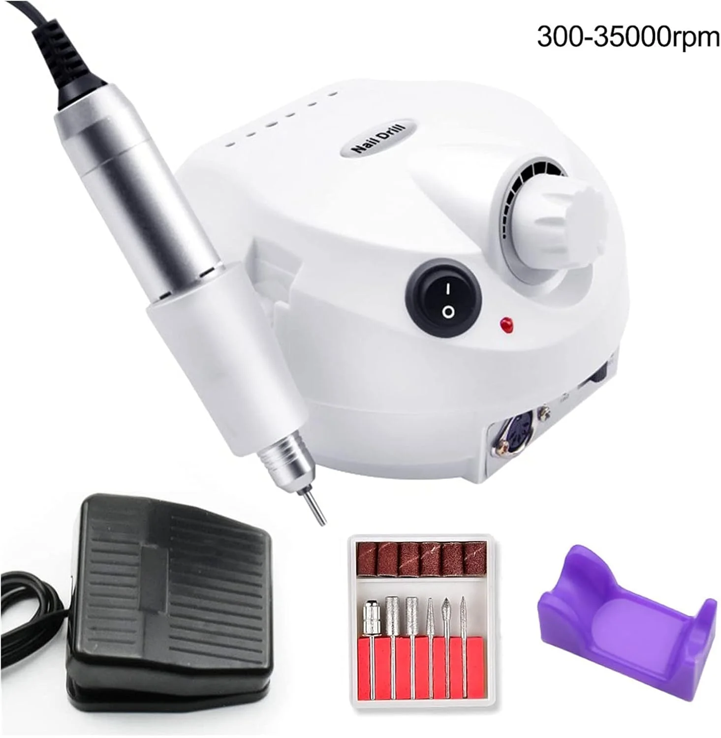 دستگاه سوهان برقی ناخن 35000 دور در دقیقه، ست مانیکور برای پدیکور، ابزار سوهان ناخن، دستگاه دریل طراحی ناخن، کیت ابزار ناخن برای ناخن های طبیعی و لاک ژل (رنگ: 20w 3500)