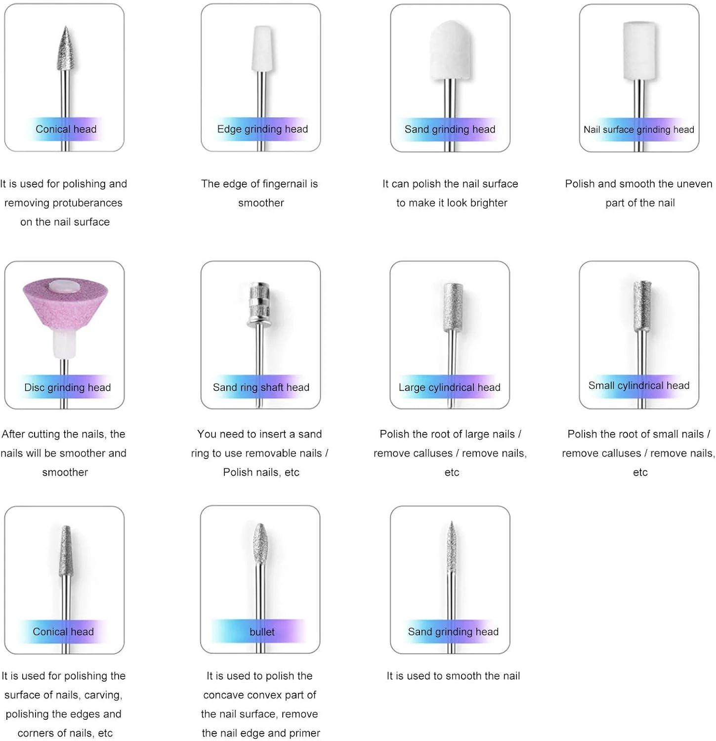 ست سوهان برقی ناخن، دستگاه مانیکور USB با سری های مختلف و نوارهای سمباده برای لایه برداری، ساییدن، پولیش، حذف ژل و ابزارهای اکریلیک