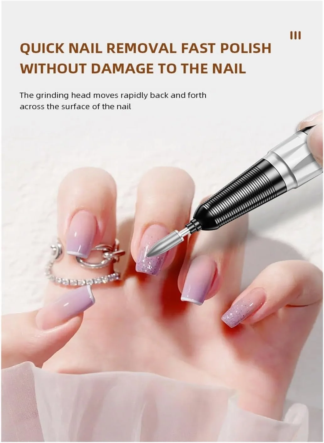 دستگاه سوهان برقی ناخن حرفه ای 45000 دور در دقیقه با صفحه نمایش LCD، کیت سوهان ناخن برقی بدون سیم حرفه ای برای تجهیزات ناخن برای ناخن های اکریلیک و ژل (رنگ: بنفش، اندازه: