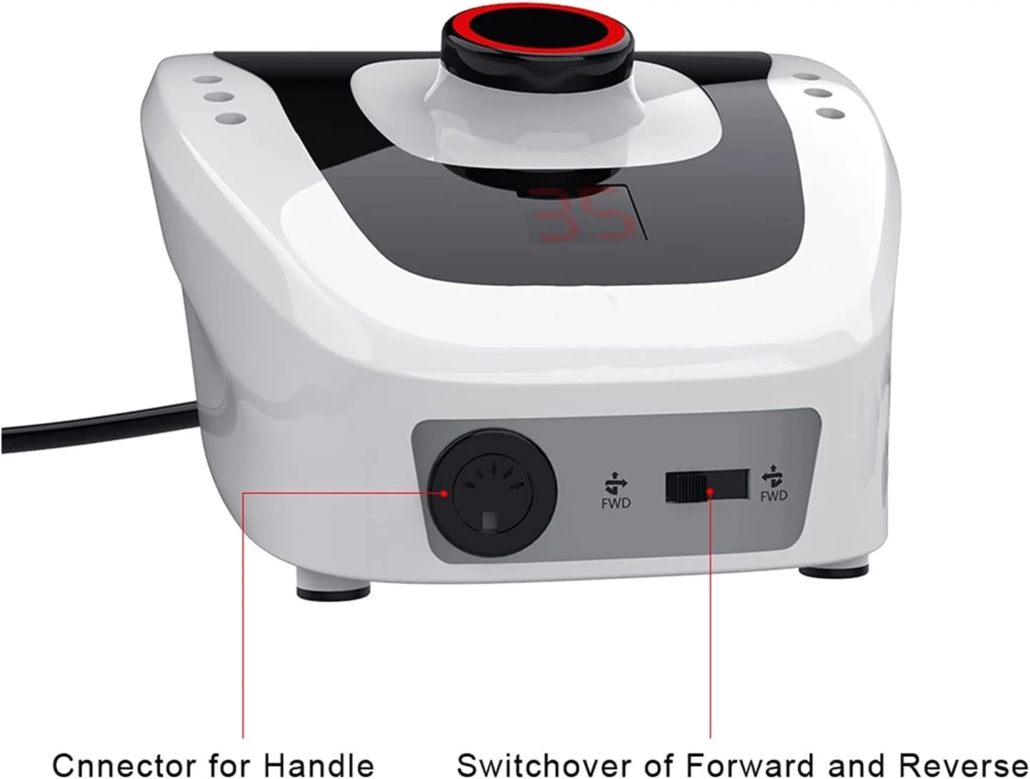 دستگاه سوهان برقی ناخن 32 وات 35000 دور در دقیقه، کیت مانیکور و پدیکور با نمایشگر LCD کنترل سرعت، ابزار قابل حمل برای ناخن های طبیعی و لاک ژل