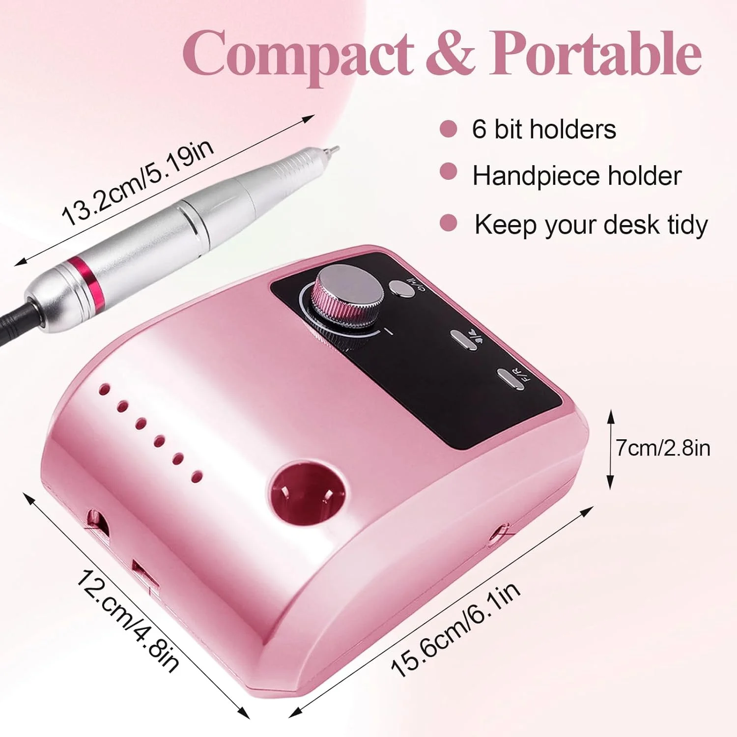 دستگاه سوهان برقی ناخن 45000 دور در دقیقه به همراه پدال پایی و 6 سری سوهان مناسب برای استفاده در سالن و منزل